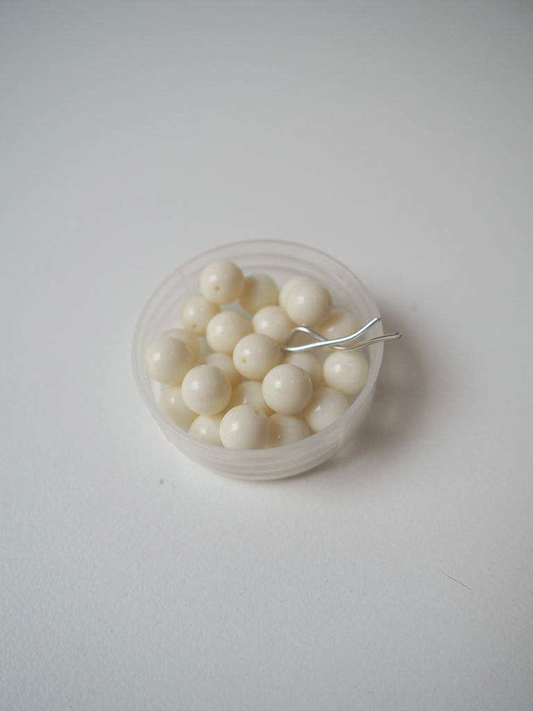 Cream Glass Beads 8mm