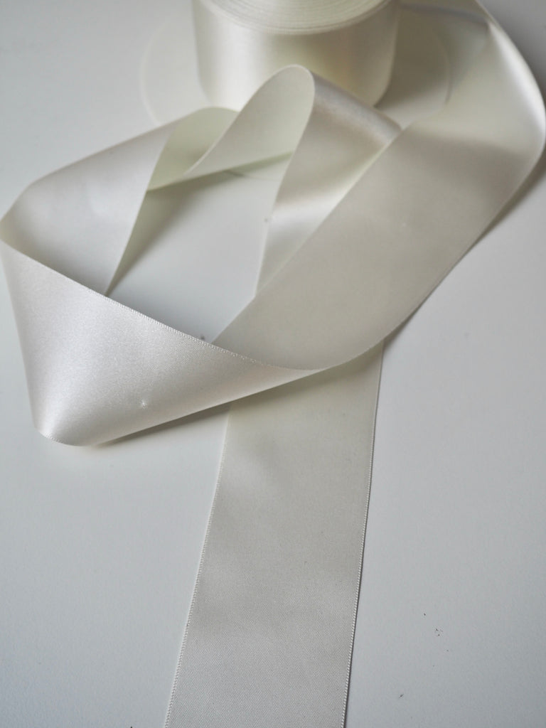 Ivory Double-Faced Satin Ribbon 50mm