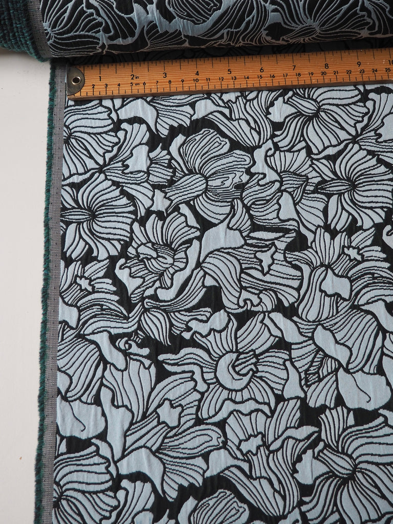 Green + Blue Floral Jacquard