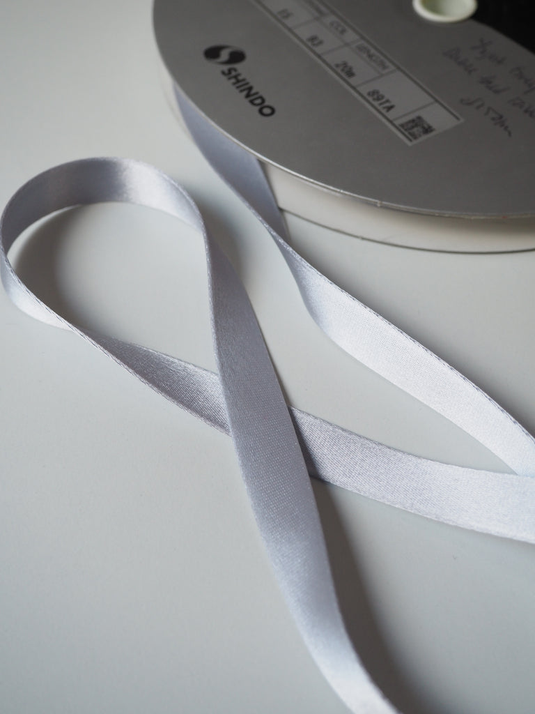 Shindo Light Grey Thick Double-Faced Satin Ribbon 15mm