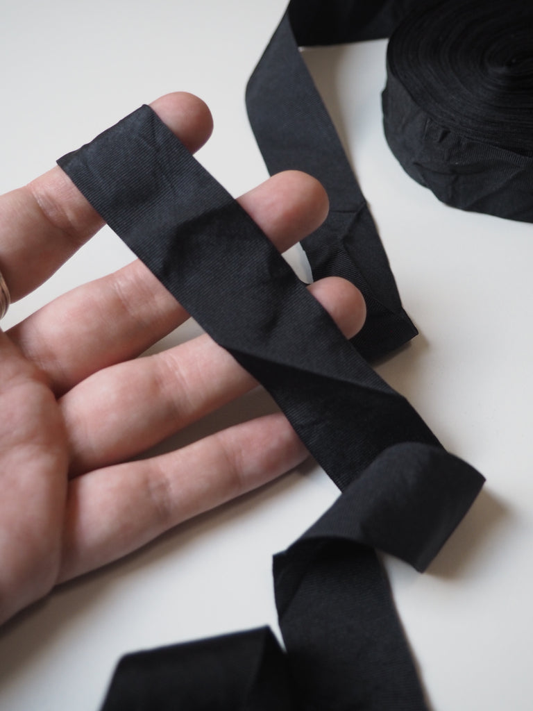 Black Silk Grosgrain Ribbon 25mm