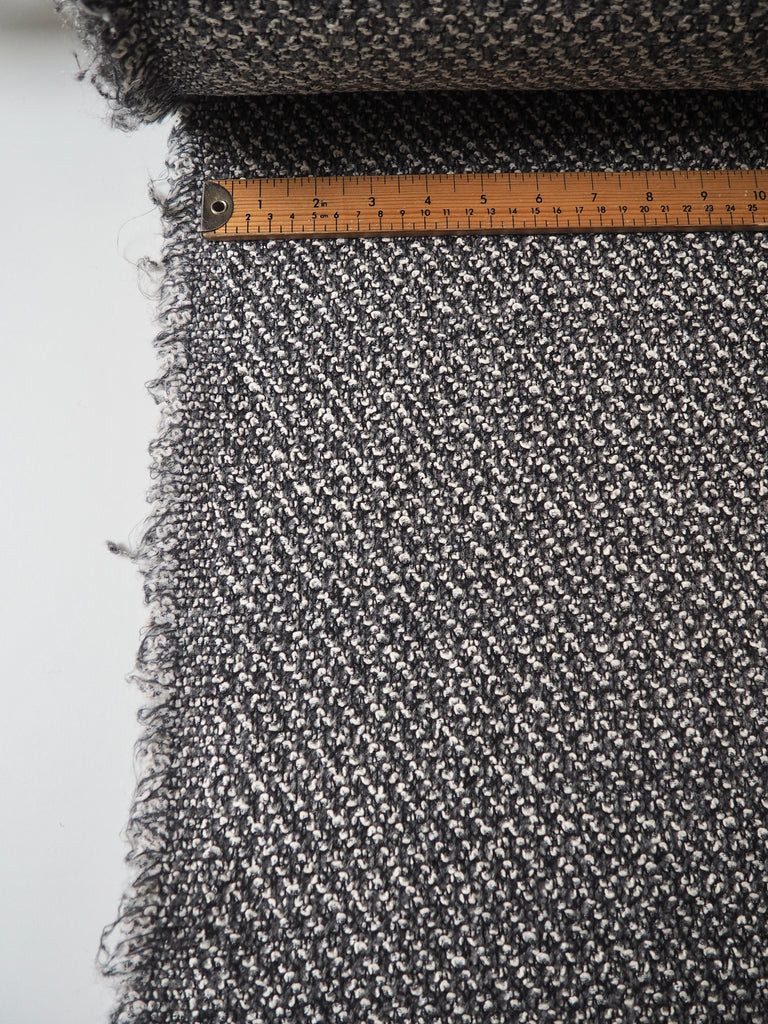 Grey Marl Bouclé Wool Blend Coating