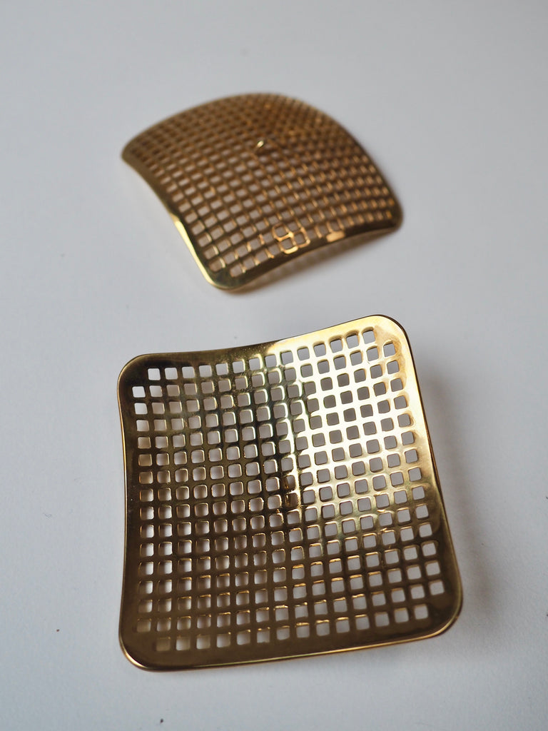 Gold Basketweave Shank Buttons 63mm