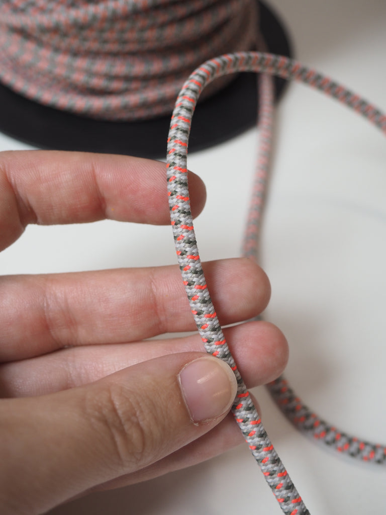 Pink + Moss Stretch Braided Cord 5mm