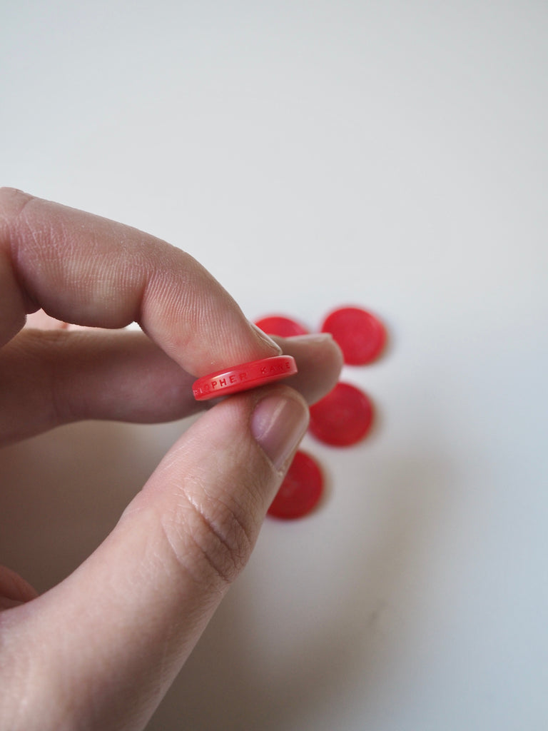 Branded Red Buttons 18mm