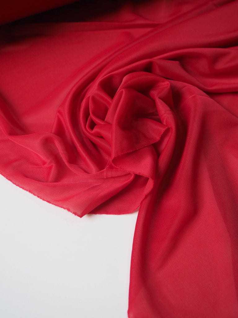 Red Satin Light Interlock Jersey