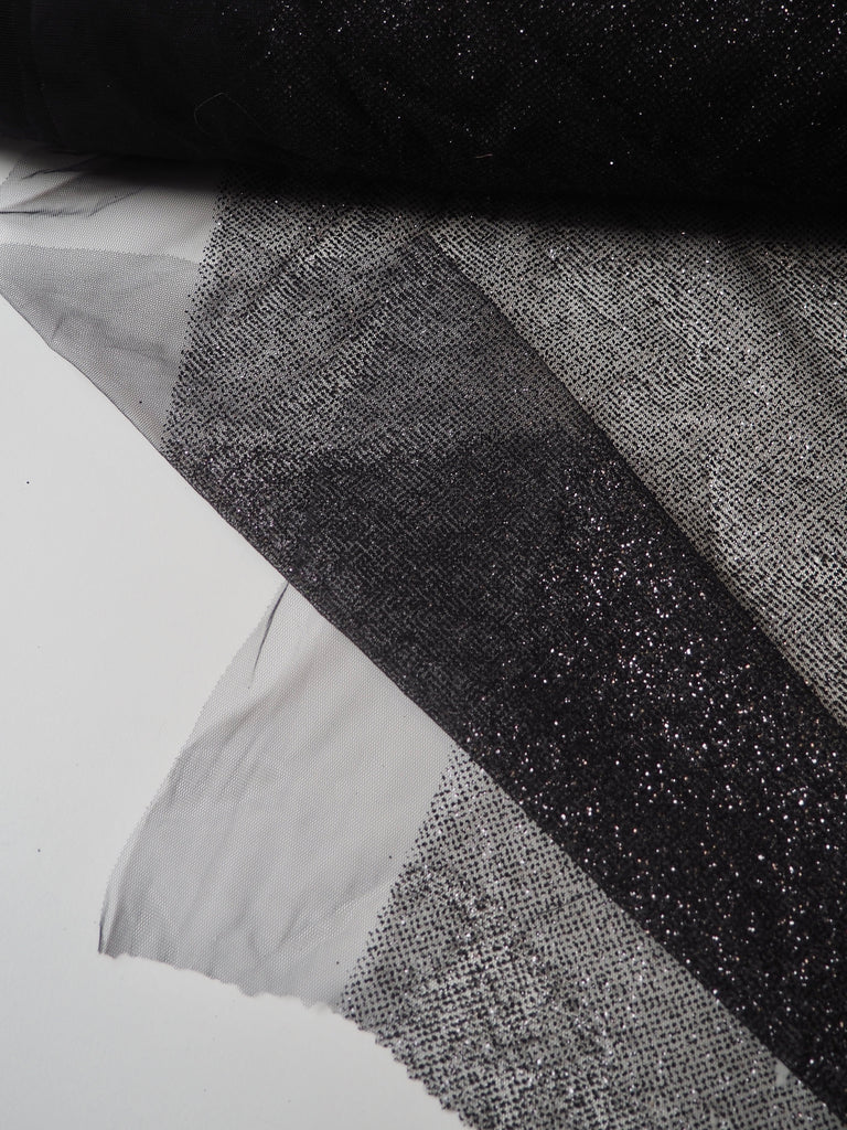 Black Stardust Glitter Tulle