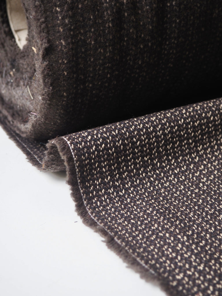 Brown Wool/Cotton Jacquard