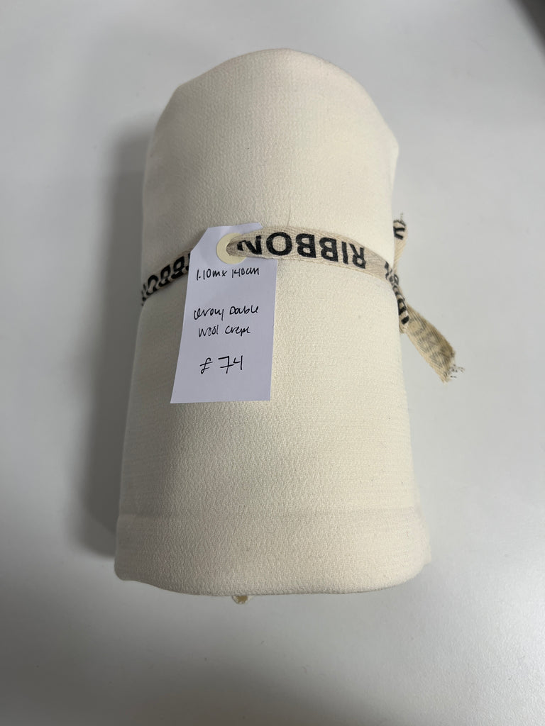 Ivory Double Wool Crepe Remnant