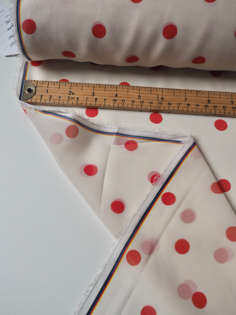 Ivory + Red Polka Dot Chiffon