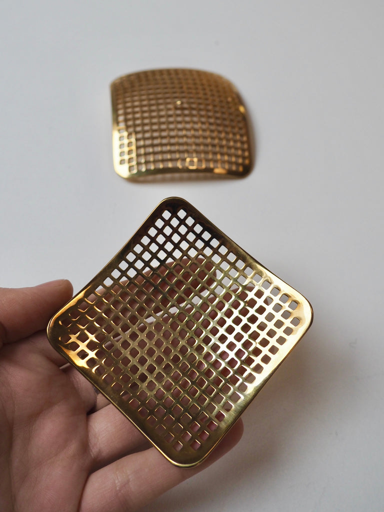Gold Basketweave Shank Buttons 63mm