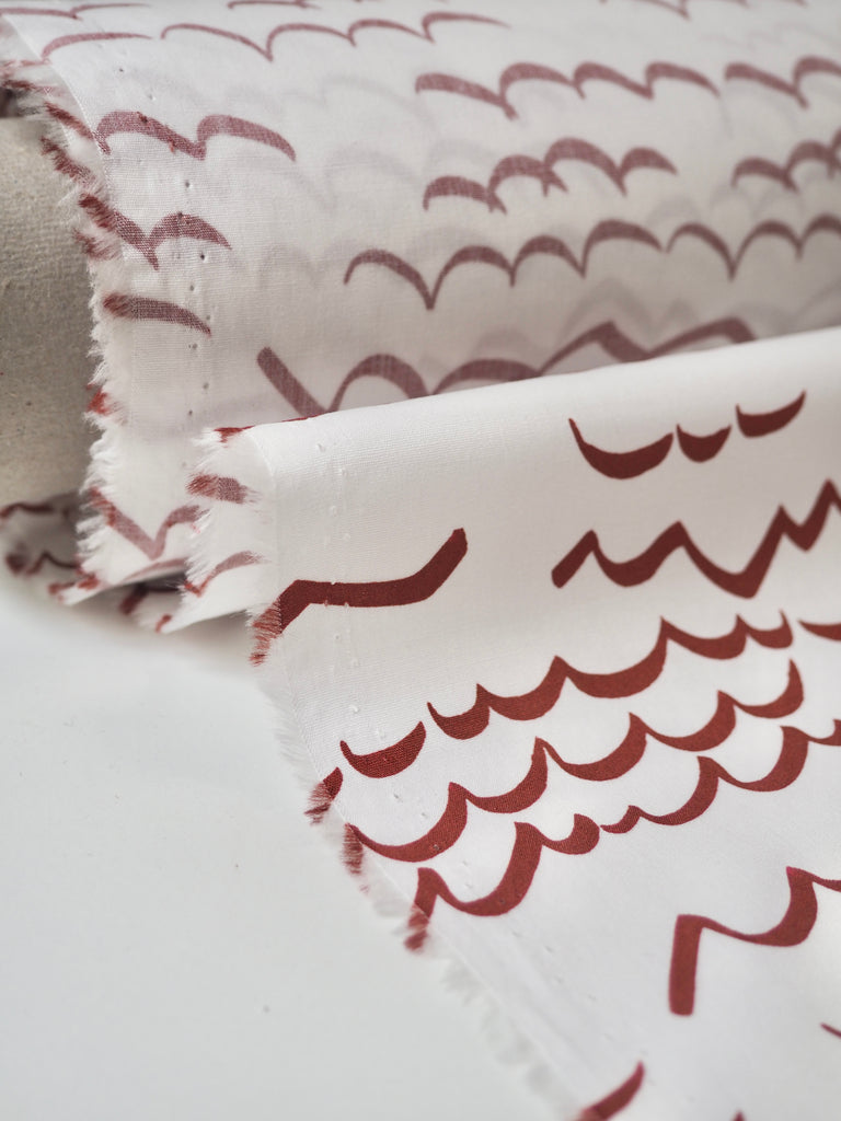 Red Wave Cotton Poplin