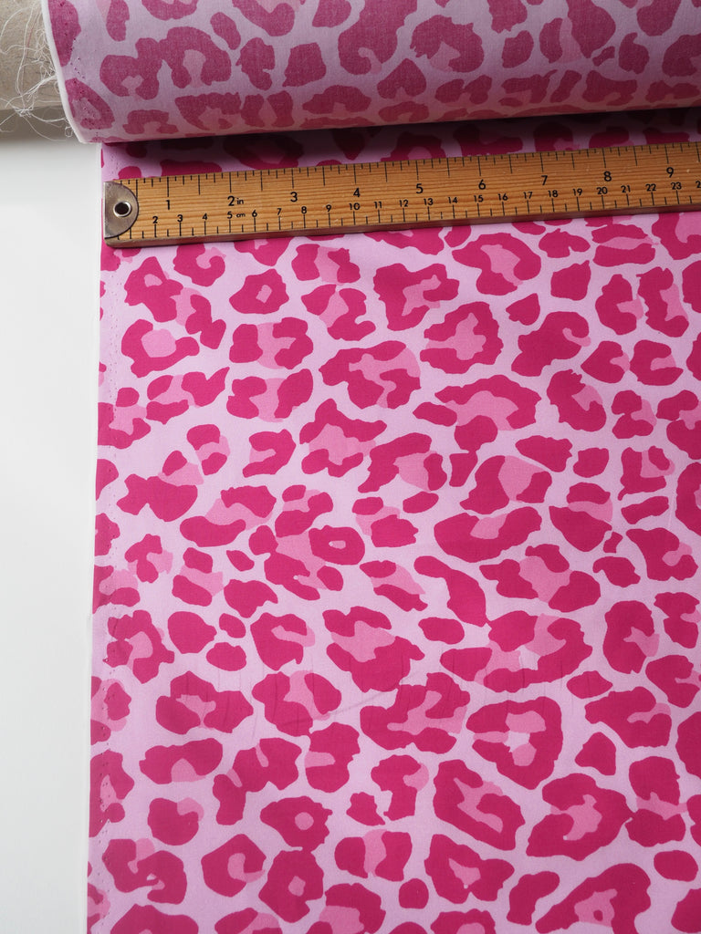 Pink Leopard Light Cotton Poplin