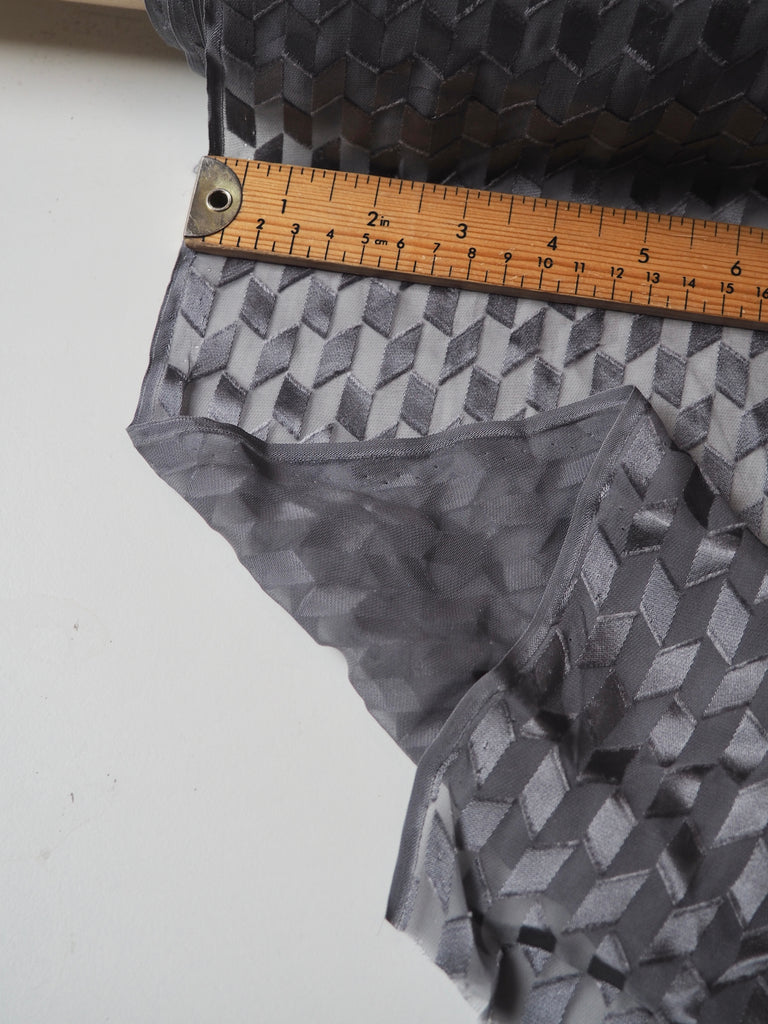 Charcoal Burnout Silk Chiffon