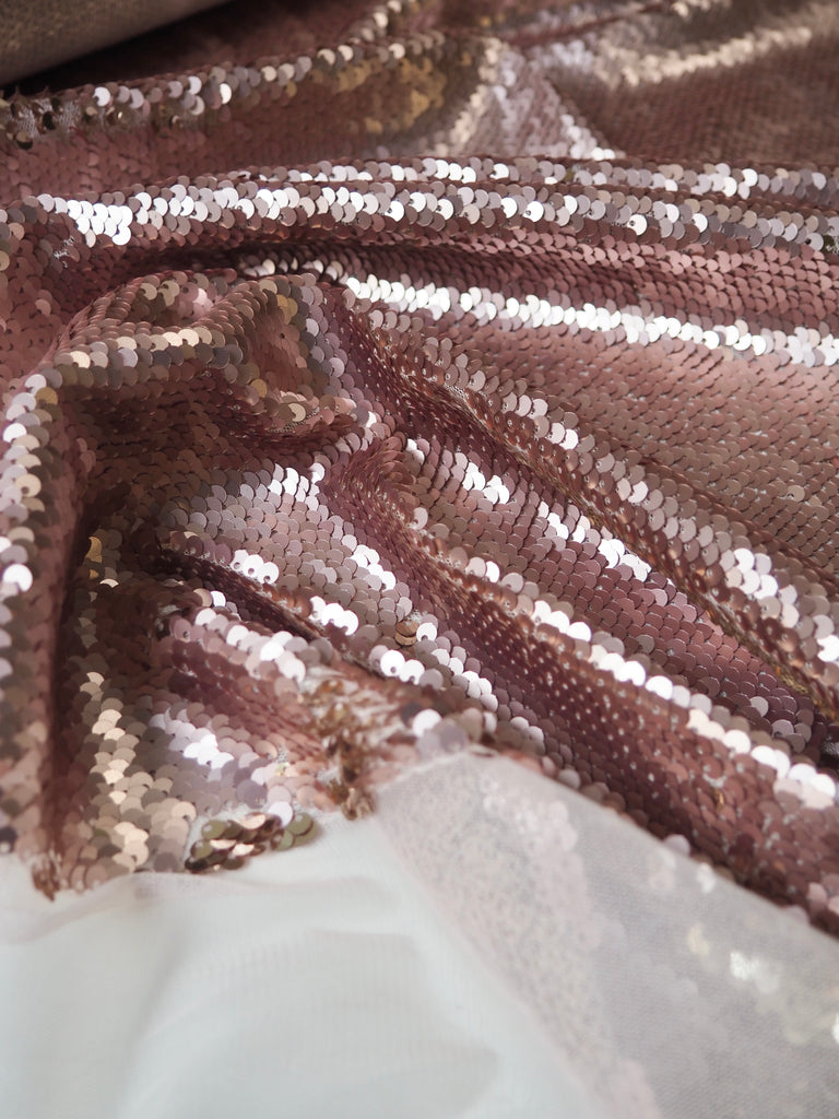 Pink + Rose Gold Mermaid Sequin Tulle