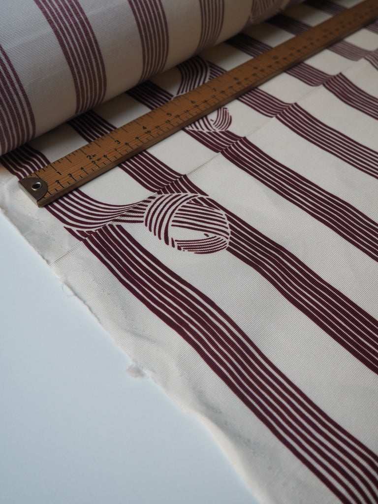 Burgundy Knotted Stripe Viscose Faille