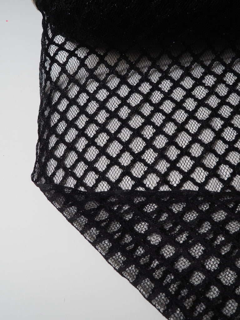Black Lurex Honeycomb Lace