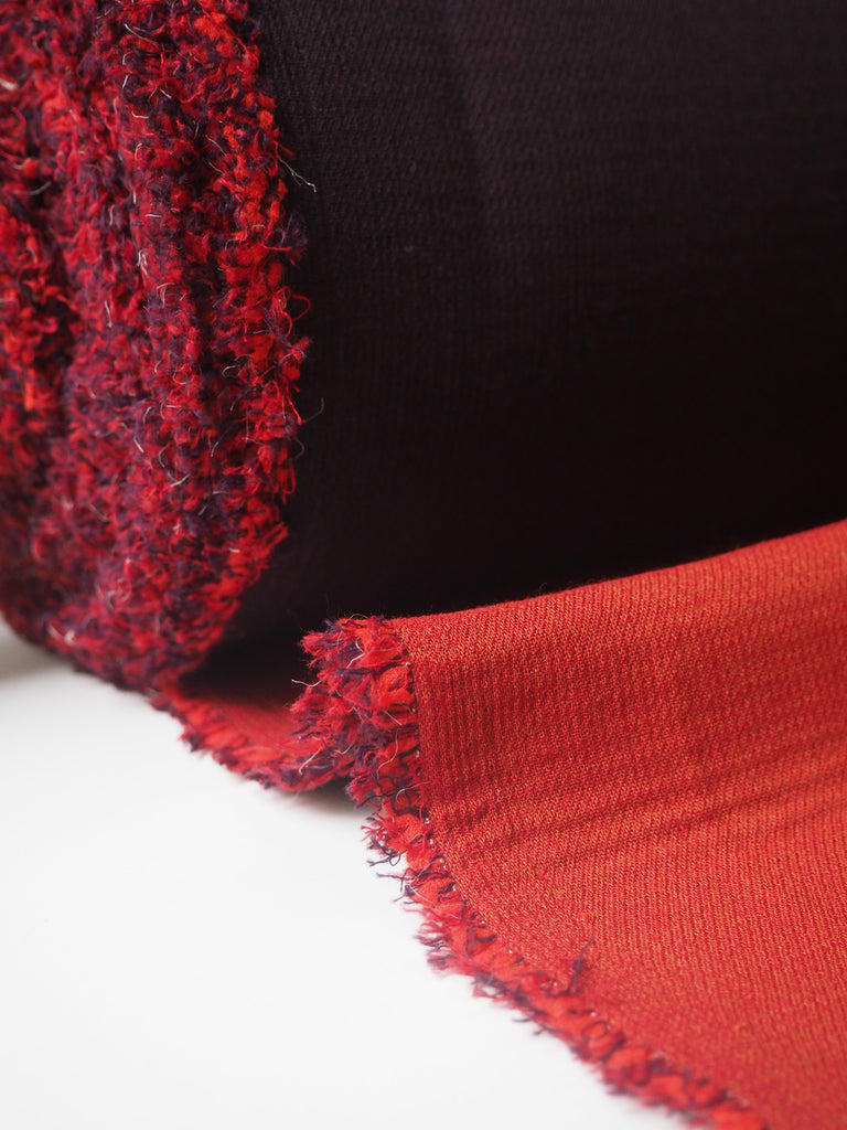 Aubergine + Rust Double Cotton Crepe