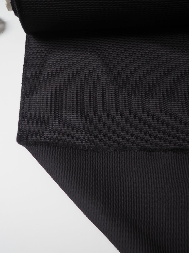 Black Silk Blend Wave Jacquard