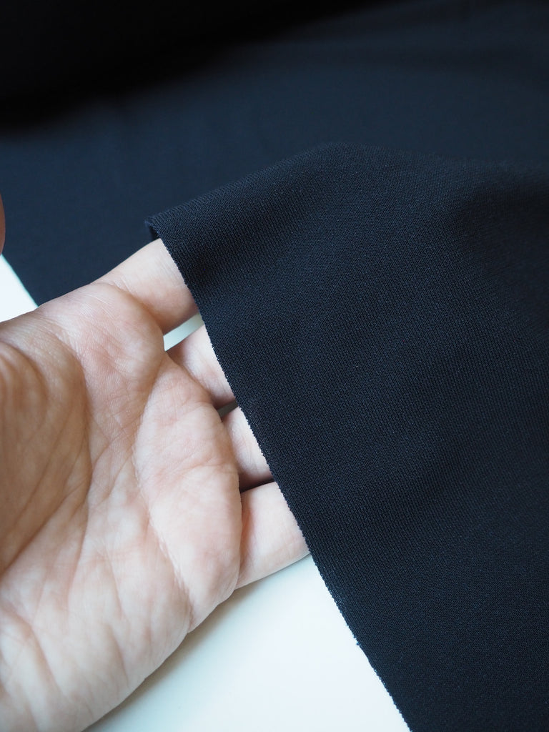 Navy Nylon/Viscose Double Jersey