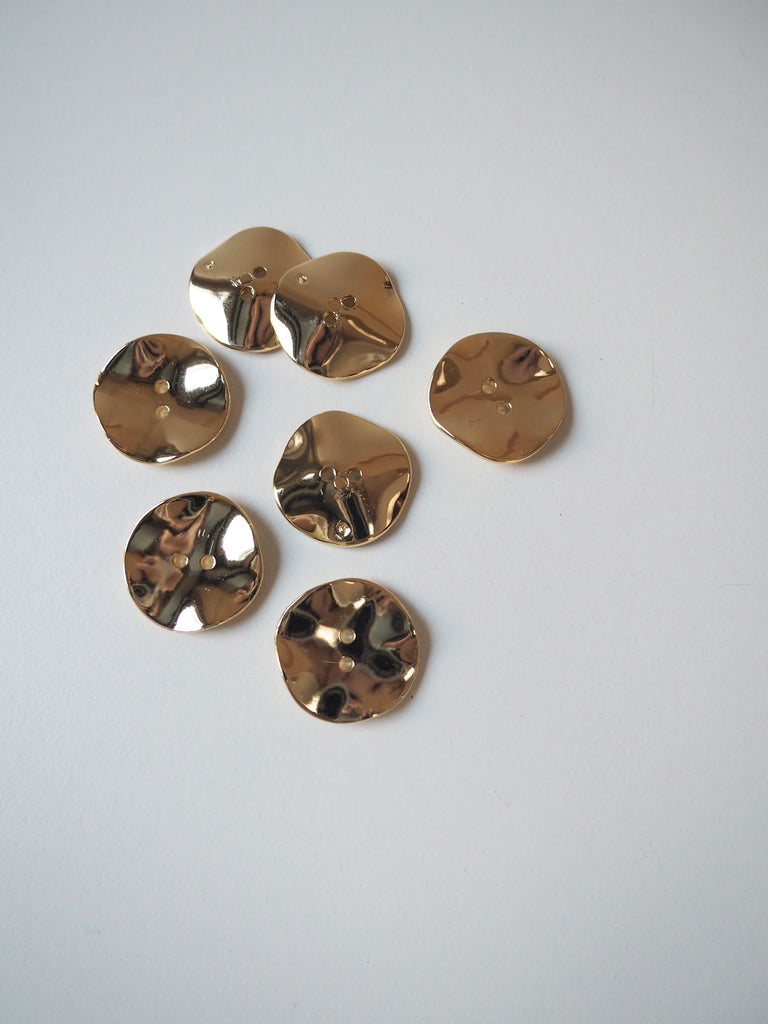 Gold Ripple Buttons 20mm