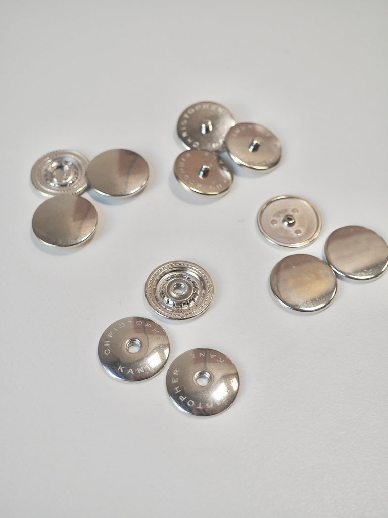 Large Branded Silver Press Studs 20mm/32L