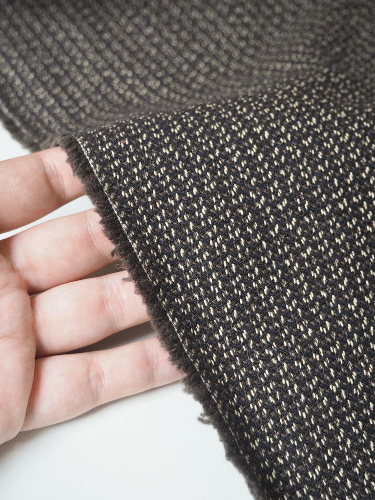 Brown Wool/Cotton Jacquard