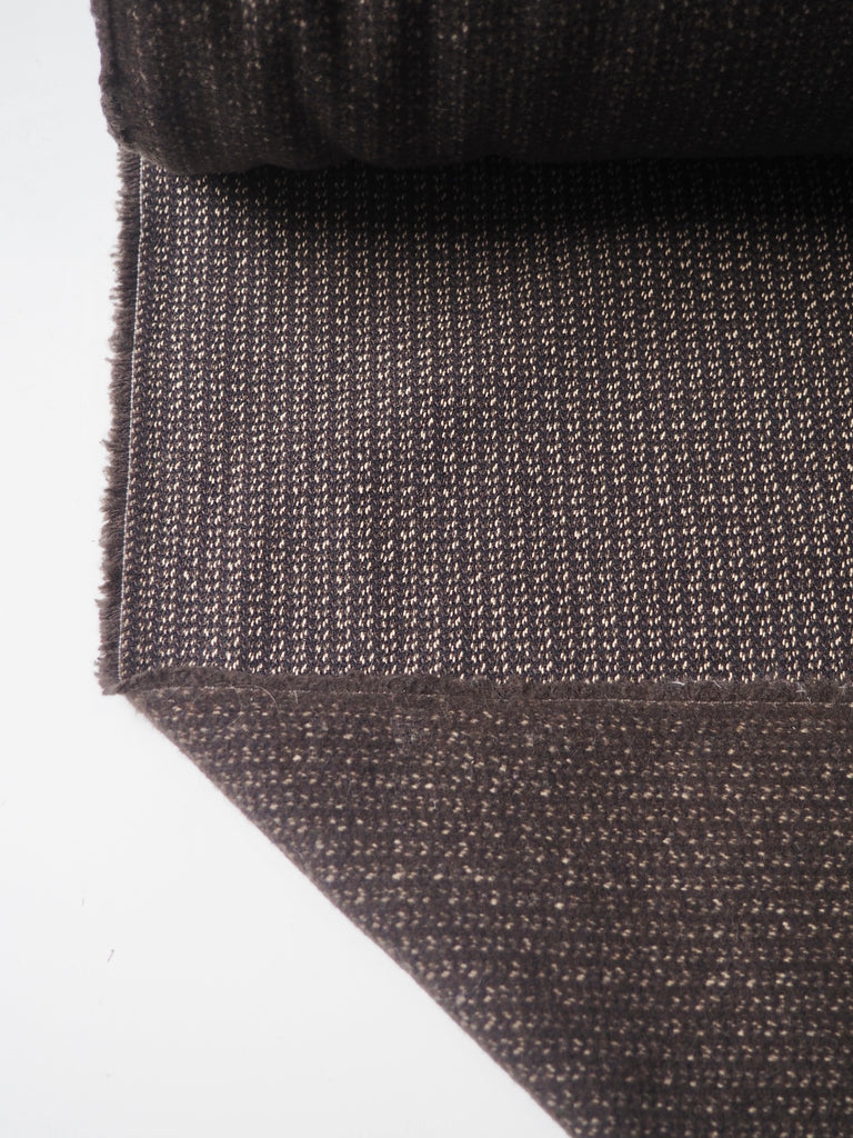 Brown Wool/Cotton Jacquard