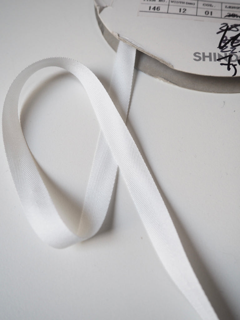 Shindo White Herringbone Cotton Tape 12mm