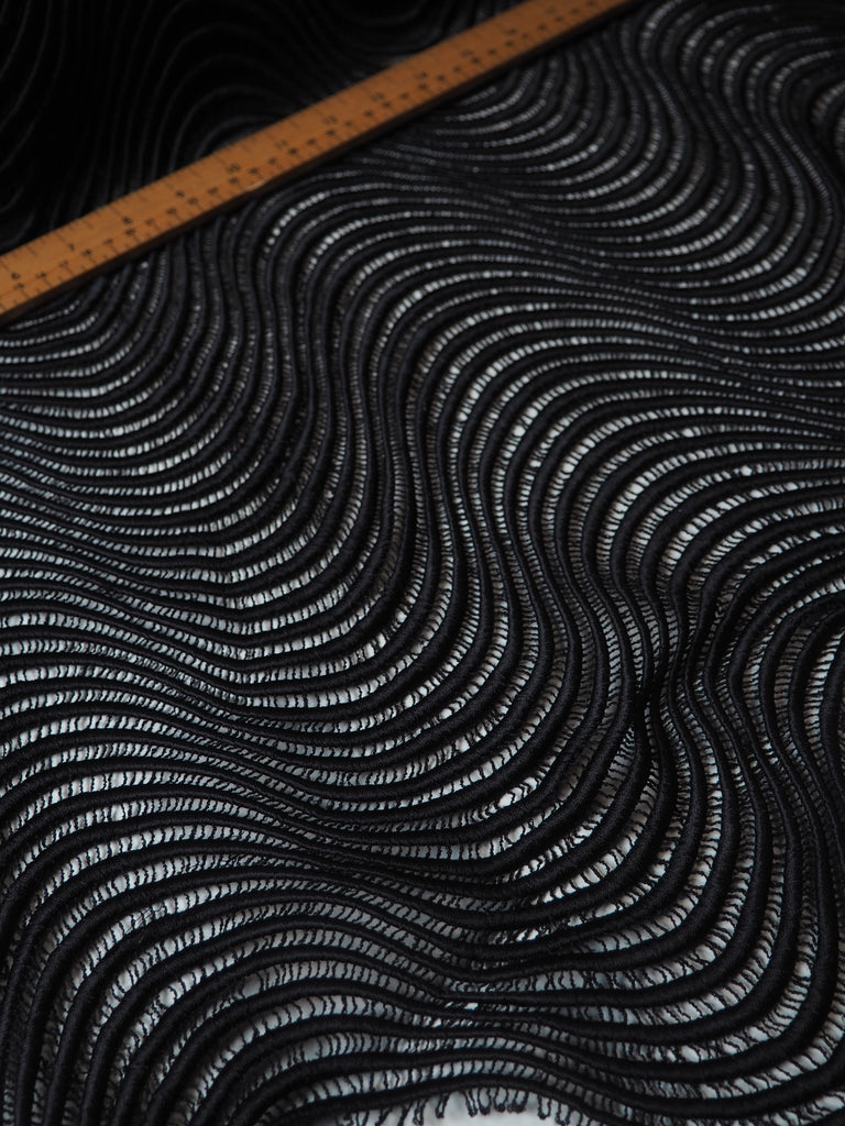 Black Wave Guipure Lace