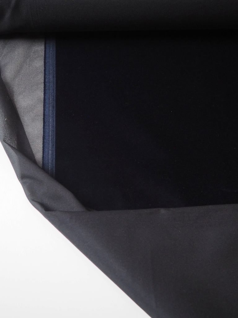 Navy Interfaced Cotton Velvet