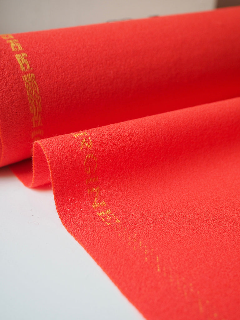 Fluro Orange Wool Crepe