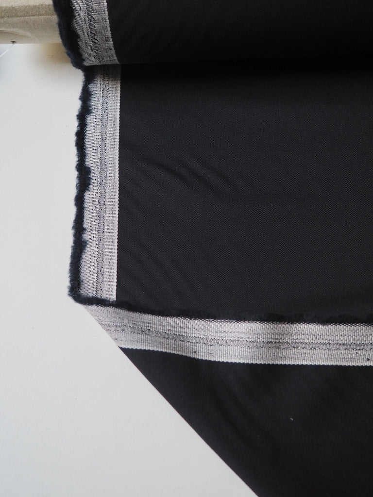 Navy Stretch Wool Twill