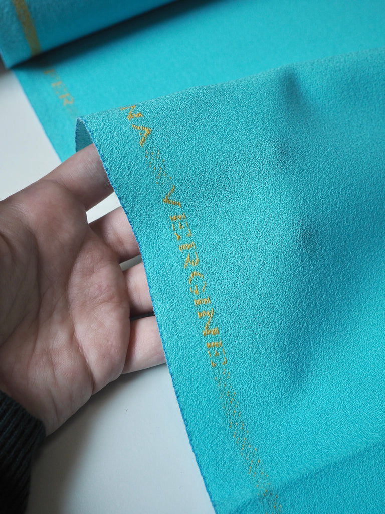 Mediterranean Blue Wool Crepe