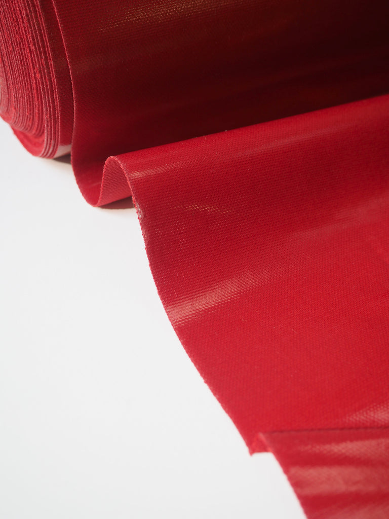 Red Patent Cotton Oilcloth