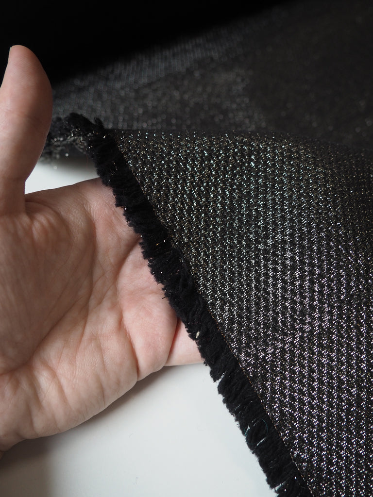 Gunmetal Lurex + Wool Jacquard