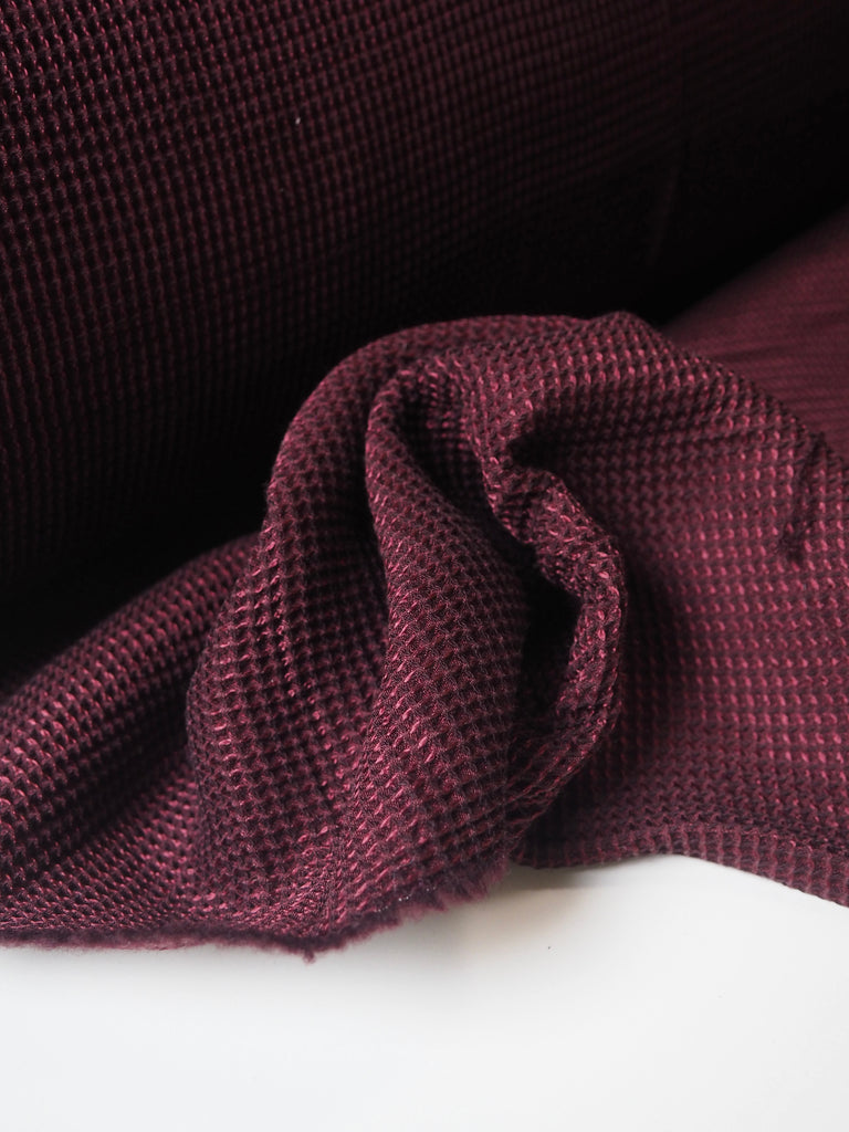 Merlot Wool/Silk Honeycomb Jacquard