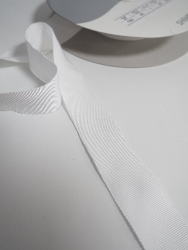Shindo White Grosgrain Ribbon 25mm