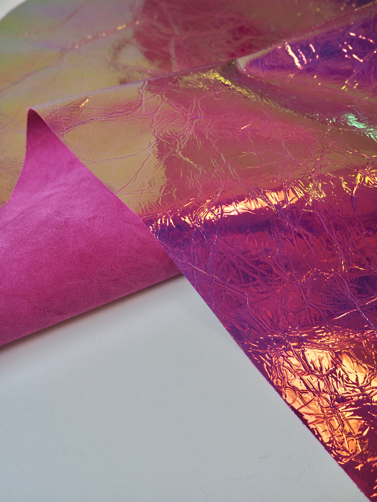 Pink Holographic Foiled Calfskin