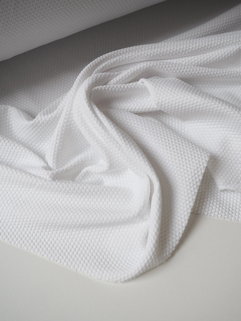 White Textured Swim Performance Jersey