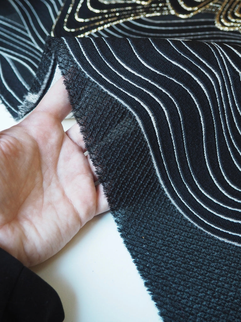 Golden Wave Jacquard Cloqué