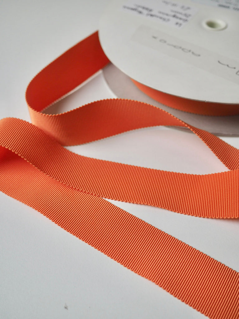 Le Claudel Tangerine Grosgrain Ribbon 25mm