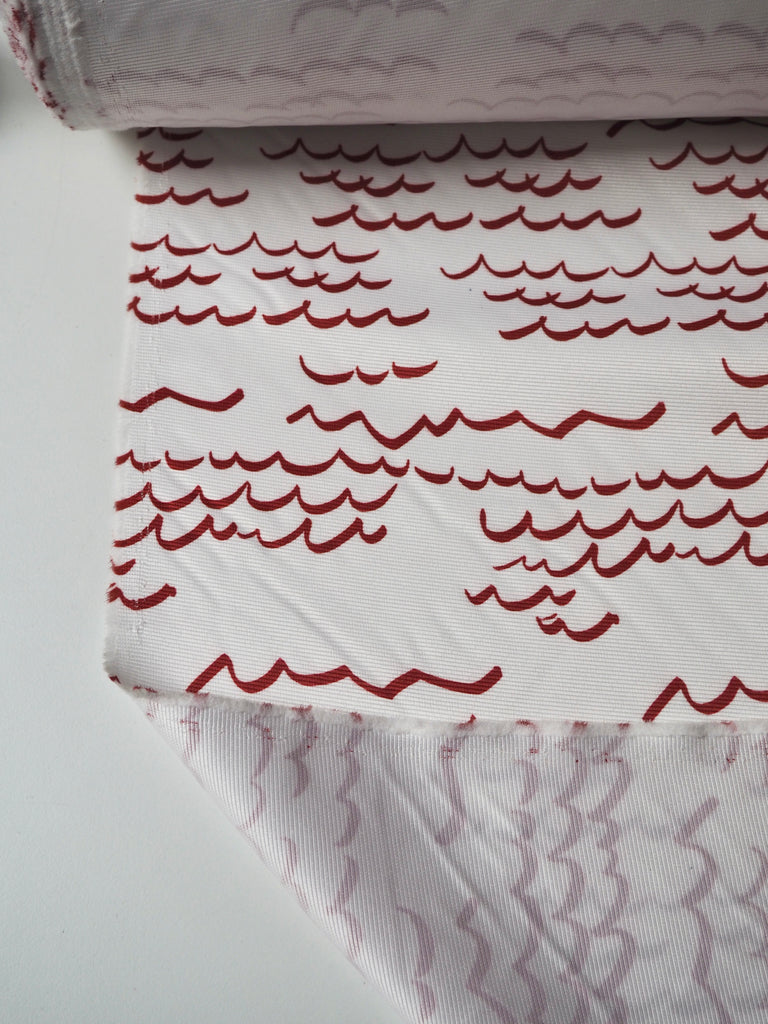 Red Wave Satin Faille