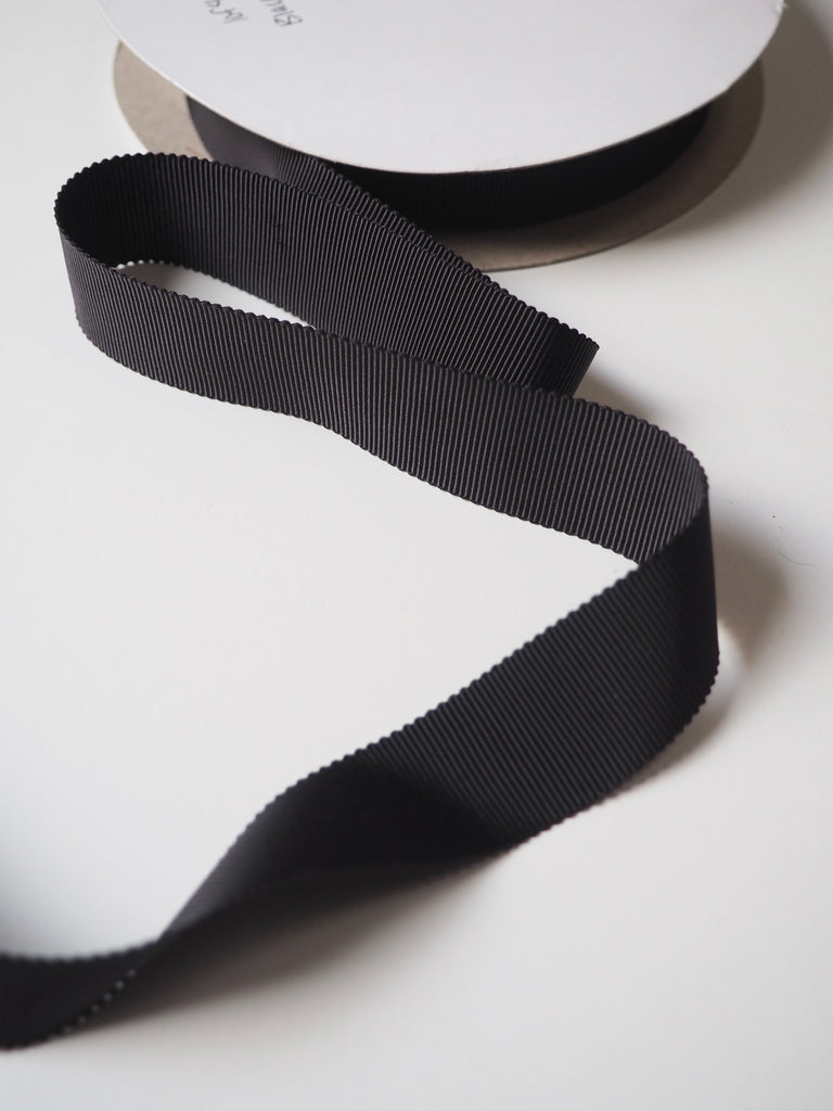 Black Grosgrain Ribbon 19mm