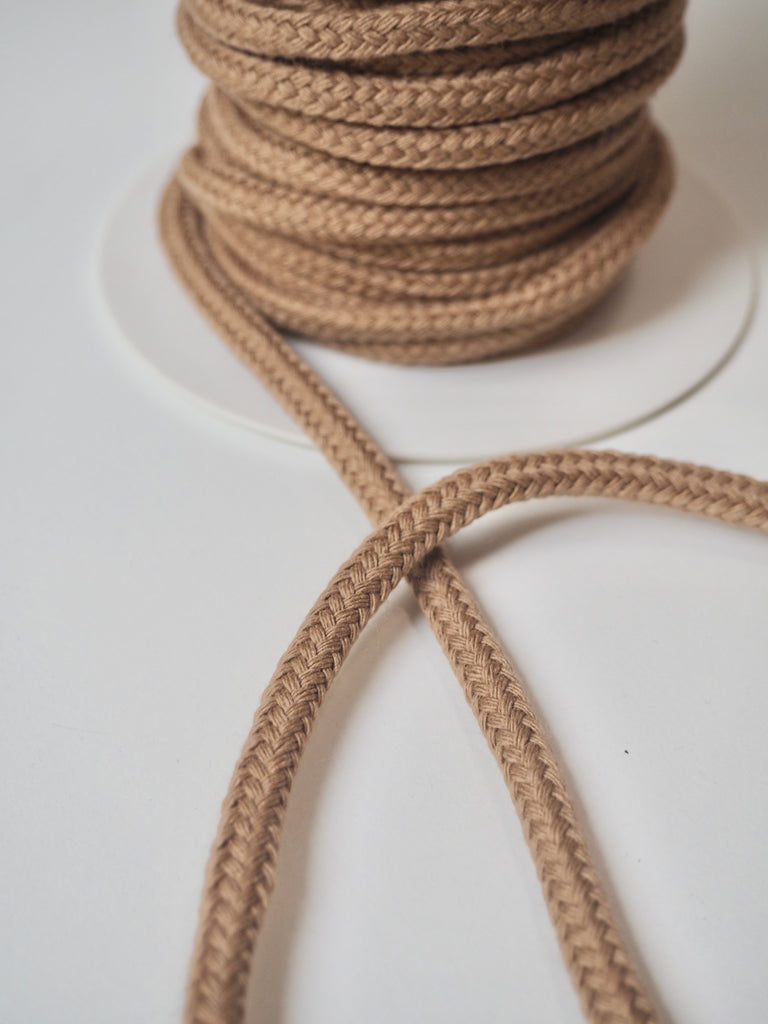 Mocha Cotton Blend Braided Cord 6mm