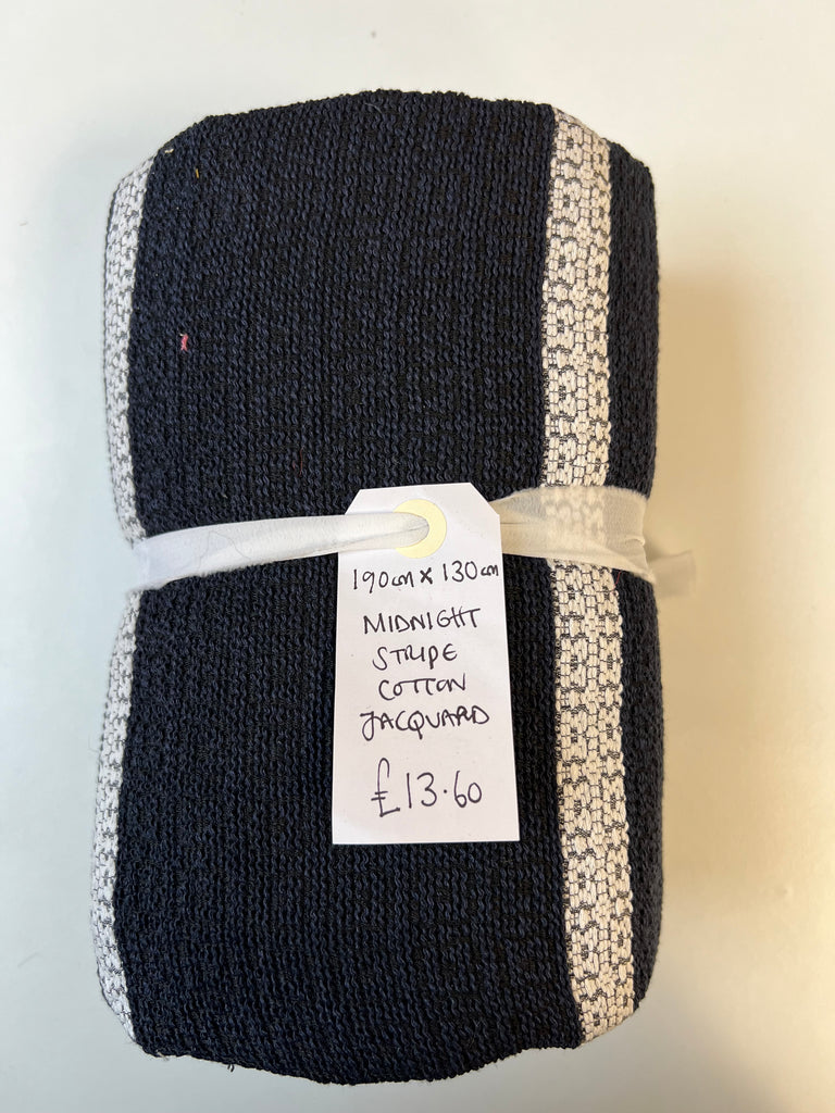 Midnight Stripe Cotton Jacquard Remnant