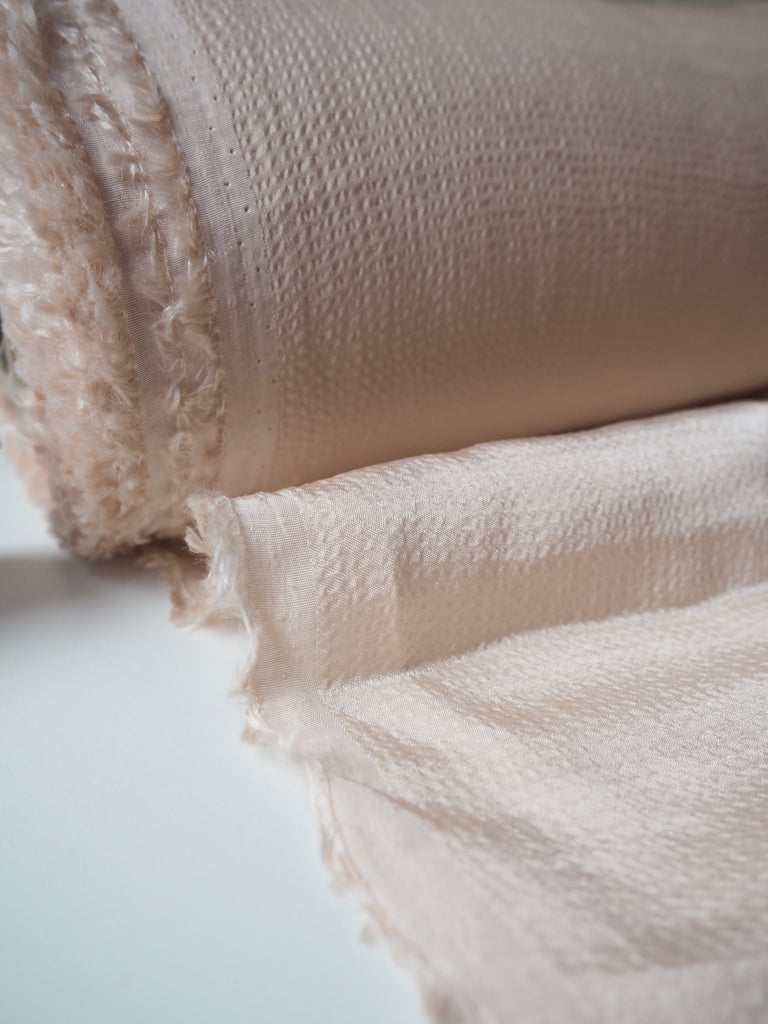 Soft Peach Hammered Viscose Satin