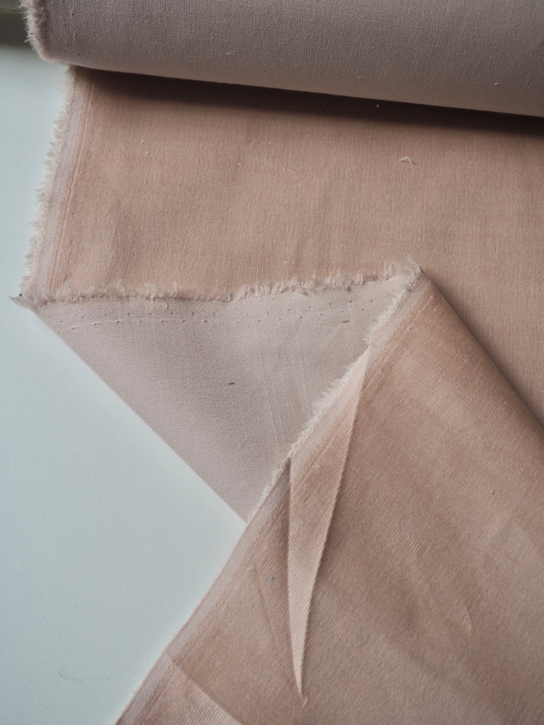 Pale Pink Stretch Cotton Micro Corduroy