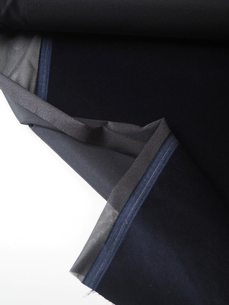 Navy Interfaced Cotton Velvet