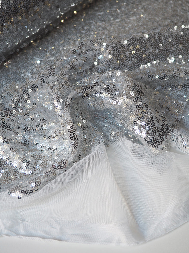 Silver Sequin Tulle